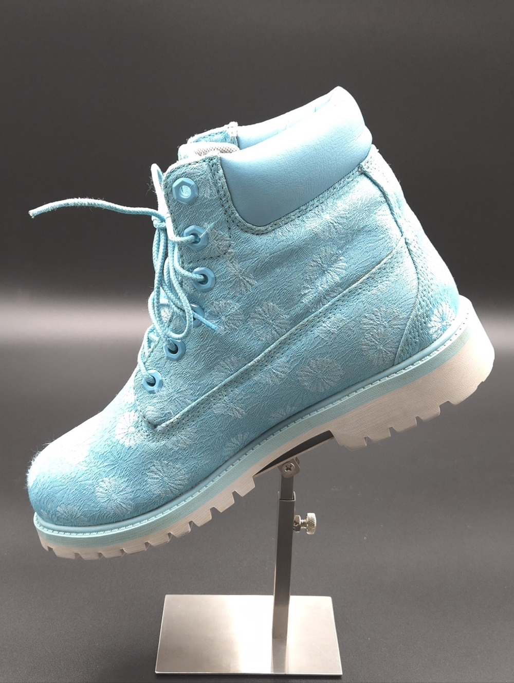Timberland 6" Waterproof Boots Maui Blue Floral Brocade Big Kids 6‎ Women 7.5 - Picture 6 of 11